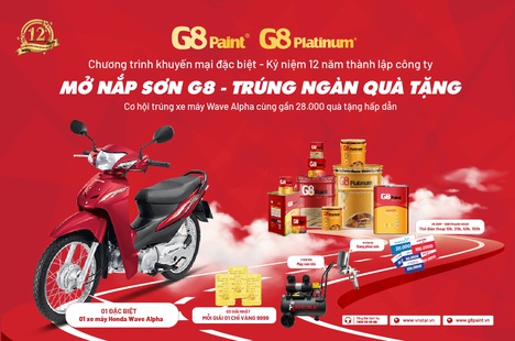 Mở nắp sơn G8, trúng ngàn quà tặng